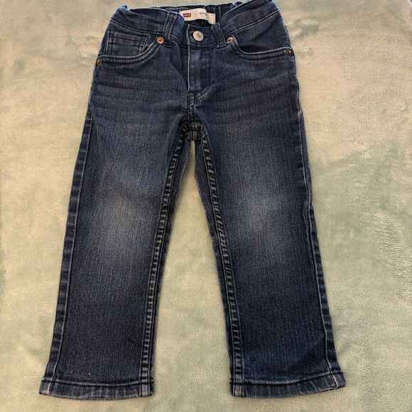Levis‎ 511 Toddler 3 Slim Blue Med wash Elastic Waist 9x13 Cowboy Western - Picture 1 of 7